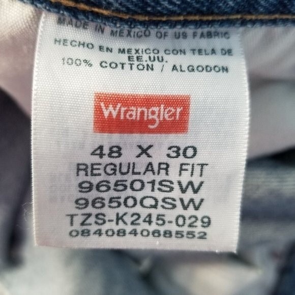 Wrangler Regular Fit Straight Leg Cotton Jeans 48 x 30 - Picture 5 of 5